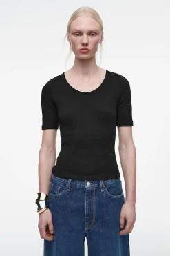 Sale COS BAWEŁNIANY T-SHIRT O DOPASOWANYM KROJU