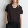 Discount COS BAWEŁNIANY T-SHIRT Z DEKOLTEM W KSZTAŁCIE LITERY V