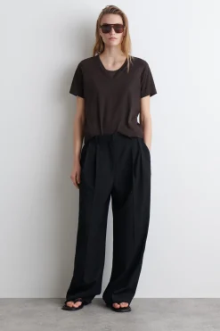 Discount COS BAWEŁNIANY T-SHIRT Z DEKOLTEM W KSZTAŁCIE LITERY V