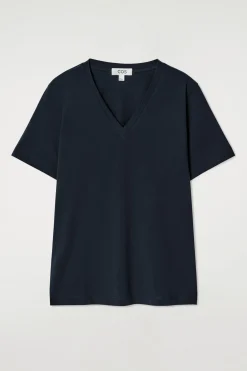 Clearance COS BAWEŁNIANY T-SHIRT Z DEKOLTEM W KSZTAŁCIE LITERY V