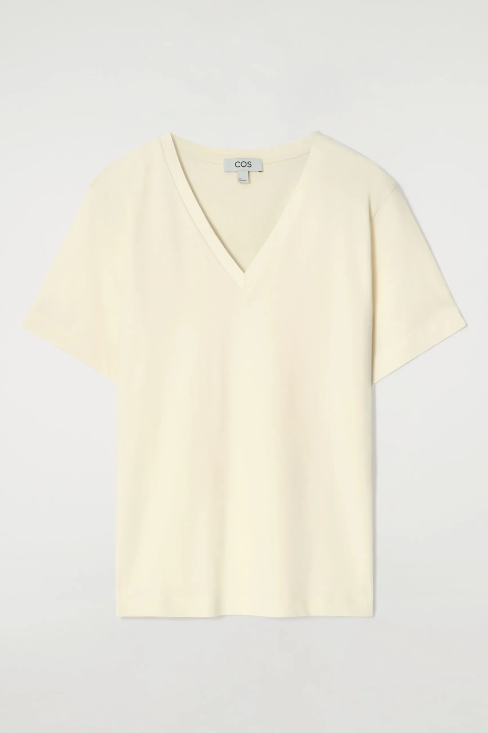 Sale COS BAWEŁNIANY T-SHIRT Z DEKOLTEM W KSZTAŁCIE LITERY V