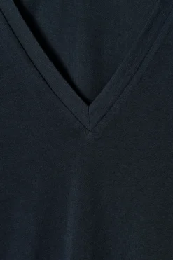 Clearance COS BAWEŁNIANY T-SHIRT Z DEKOLTEM W KSZTAŁCIE LITERY V