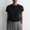 Clearance COS BAWEŁNIANY T-SHIRT Z LAMÓWKAMI
