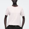 New COS BAWEŁNIANY T-SHIRT Z OKRĄGŁYM DEKOLTEM