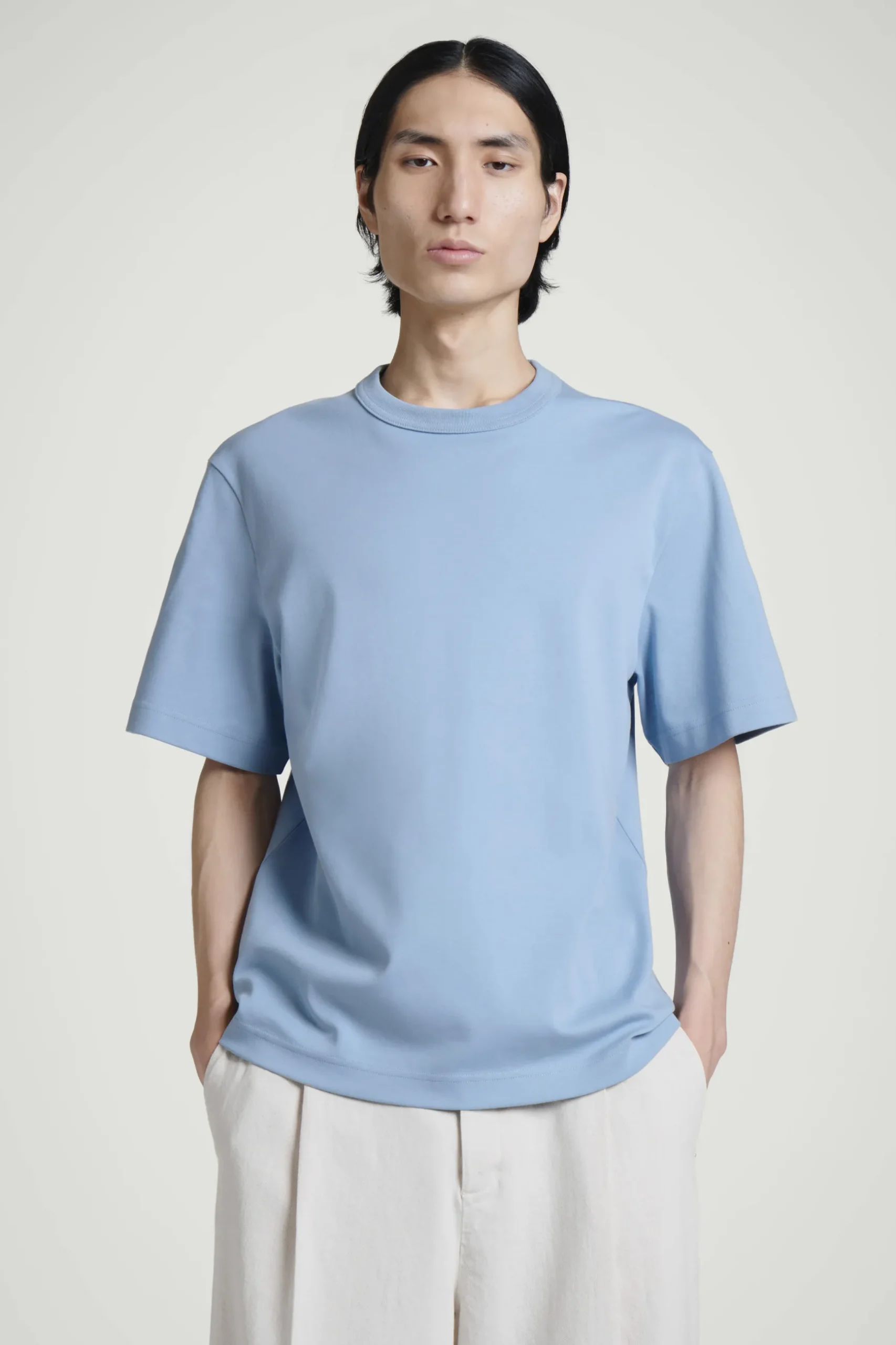 Clearance COS BAWEŁNIANY T-SHIRT Z OKRĄGŁYM DEKOLTEM