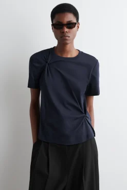 Sale COS BAWEŁNIANY T-SHIRT Z WĘZŁOWYM DETALEM