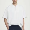 Hot COS BAWEŁNIANY T-SHIRT Z ZAMKIEM