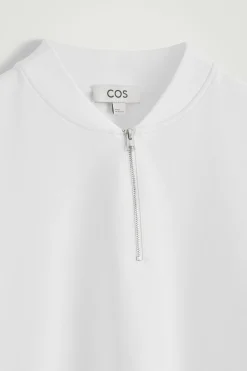 Hot COS BAWEŁNIANY T-SHIRT Z ZAMKIEM