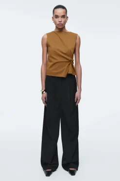 Fashion COS BLUZKA BEZ RĘKAWÓW Z MARSZCZENIAMI