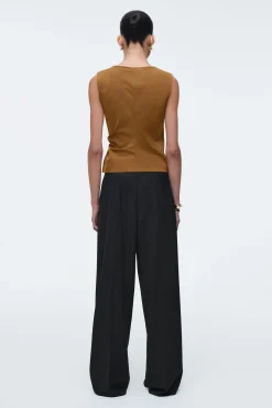 Fashion COS BLUZKA BEZ RĘKAWÓW Z MARSZCZENIAMI