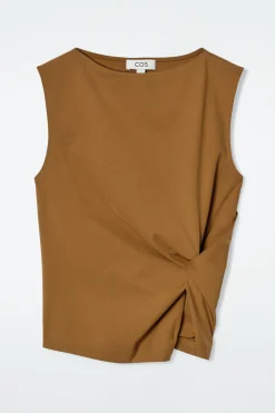Fashion COS BLUZKA BEZ RĘKAWÓW Z MARSZCZENIAMI