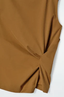 Fashion COS BLUZKA BEZ RĘKAWÓW Z MARSZCZENIAMI
