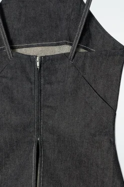 Fashion COS BLUZKA NA RAMIĄCZKACH Z SUROWEGO JEANSU