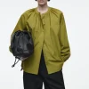 Fashion COS BLUZKA Z MARSZCZONYMI MANKIETAMI