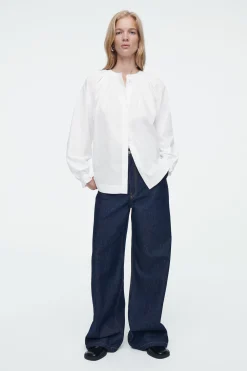 Fashion COS BLUZKA Z MARSZCZONYMI MANKIETAMI