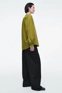 Fashion COS BLUZKA Z MARSZCZONYMI MANKIETAMI