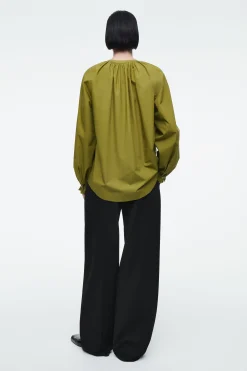 Fashion COS BLUZKA Z MARSZCZONYMI MANKIETAMI