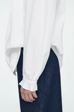 Fashion COS BLUZKA Z MARSZCZONYMI MANKIETAMI