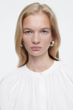 Fashion COS BLUZKA Z MARSZCZONYMI MANKIETAMI