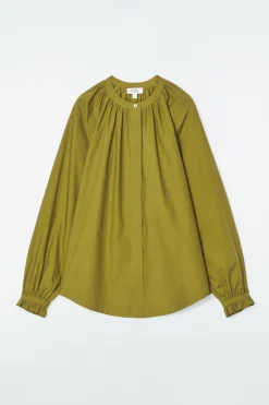 Fashion COS BLUZKA Z MARSZCZONYMI MANKIETAMI