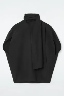 Outlet COS BLUZKA Z SZALEM Z DWUSTRONNEJ MIESZANKI Z WEŁNĄ