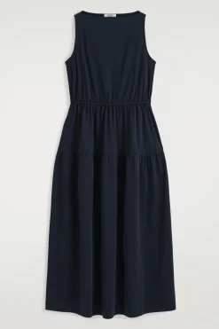 New COS BOATNECK GATHERED MIDI DRESS