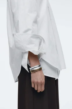 Fashion COS BRANSOLETKA W FORMIE PODWÓJNEJ OBRĘCZY Złocisty