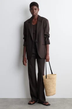 New COS BUCKET BAG STRAW
