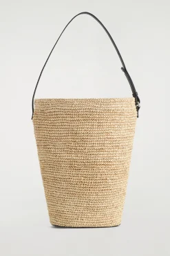 New COS BUCKET BAG STRAW