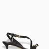 Clearance COS BUCKLED STRAPPY HEELED SANDALS Czarny