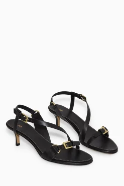 Clearance COS BUCKLED STRAPPY HEELED SANDALS Czarny