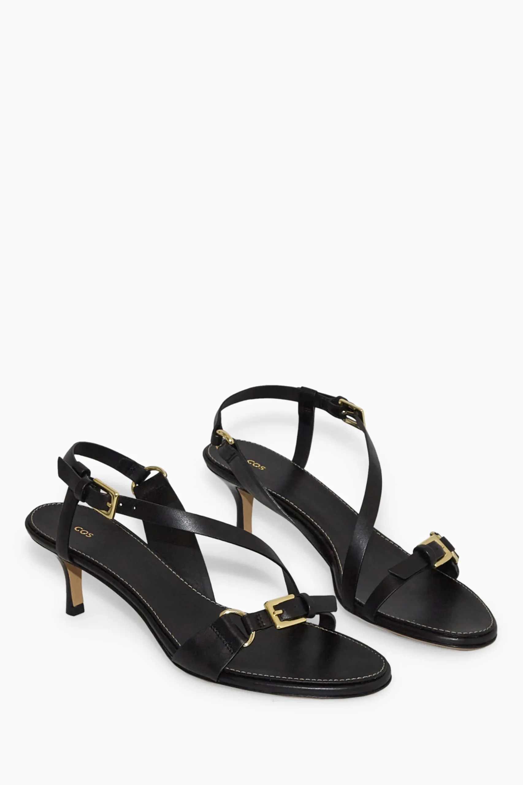 Clearance COS BUCKLED STRAPPY HEELED SANDALS Czarny