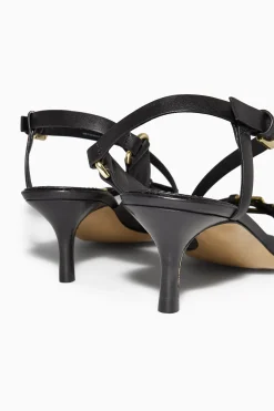 Clearance COS BUCKLED STRAPPY HEELED SANDALS Czarny