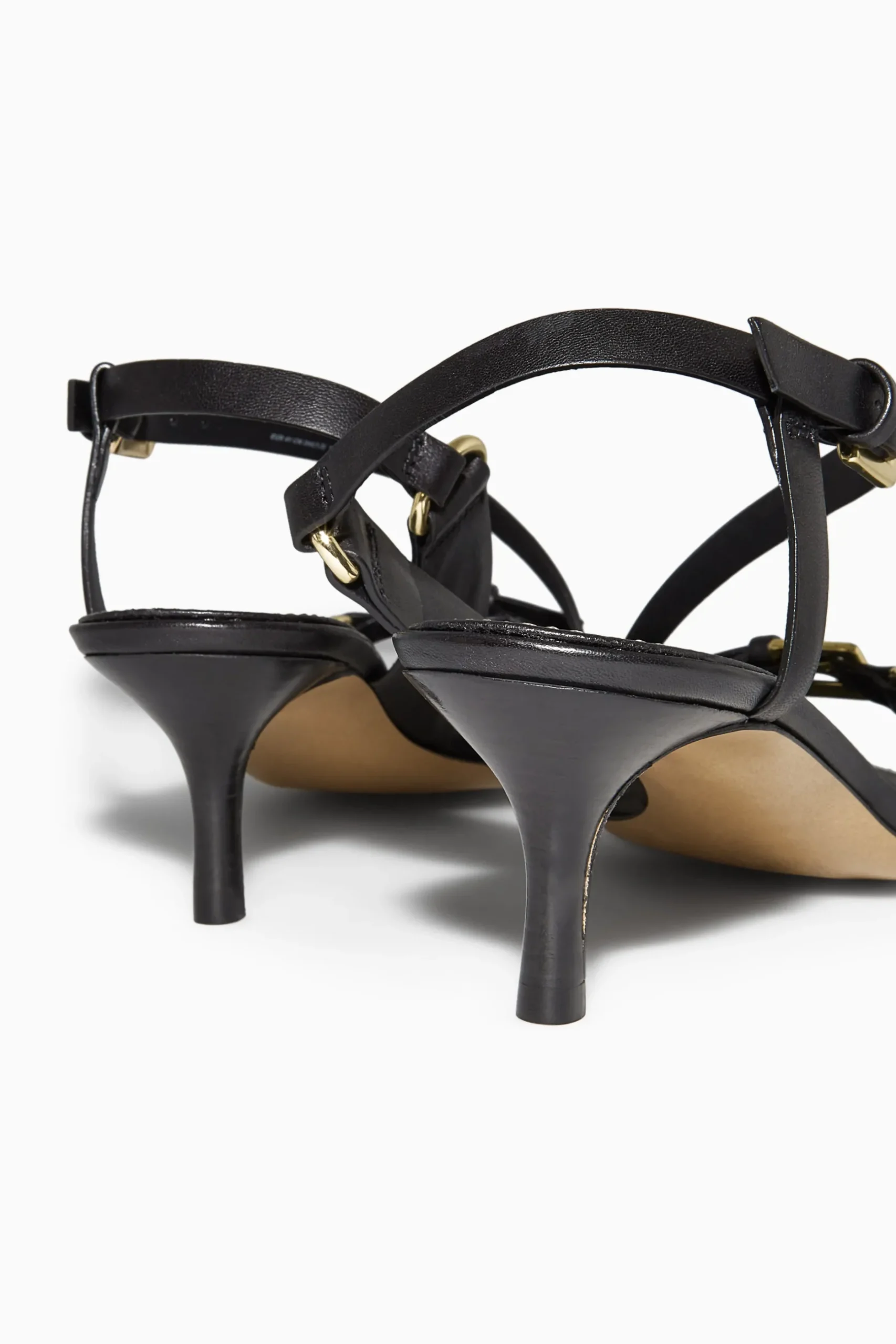 Clearance COS BUCKLED STRAPPY HEELED SANDALS Czarny