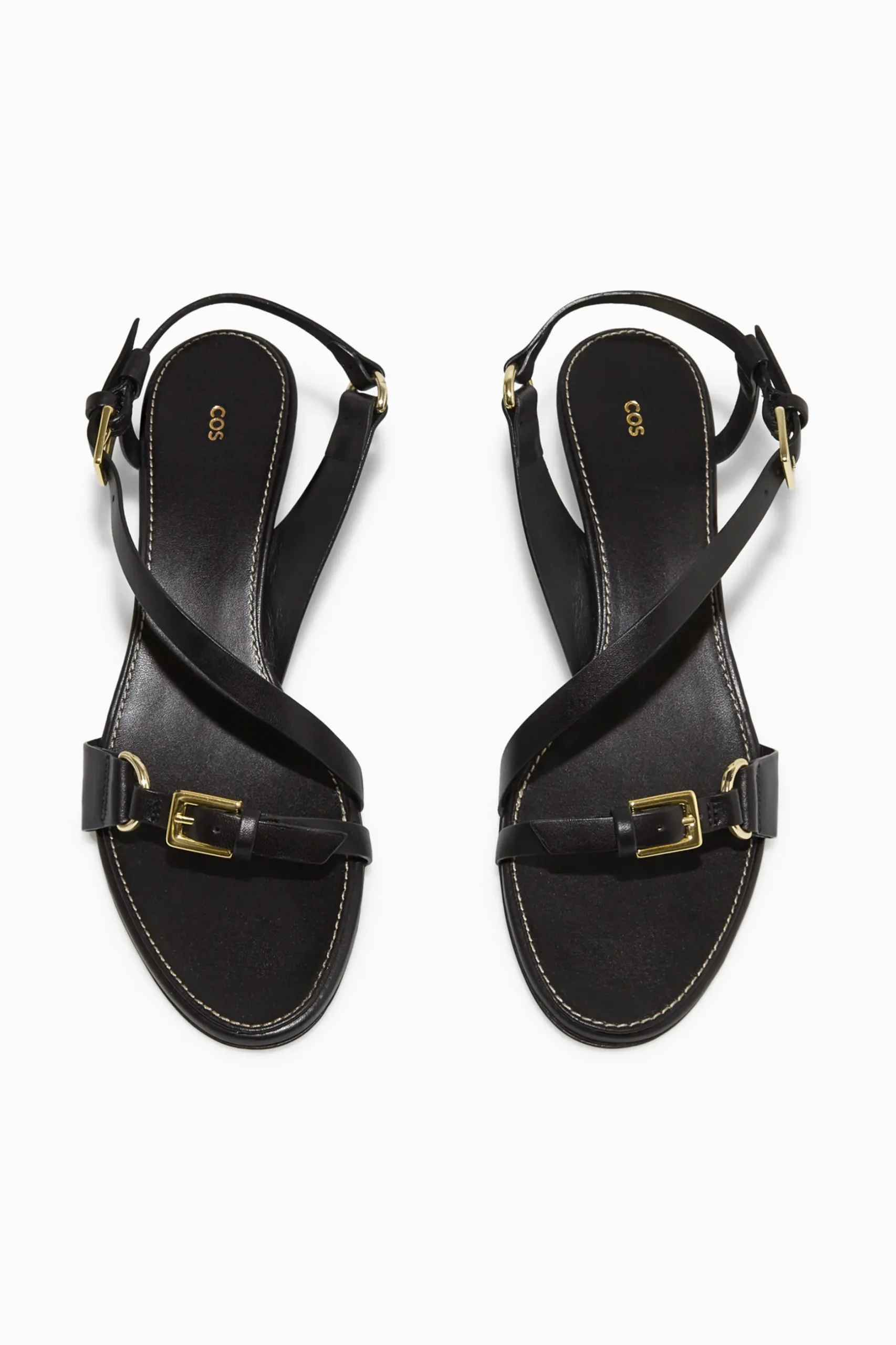 Clearance COS BUCKLED STRAPPY HEELED SANDALS Czarny