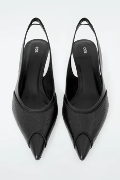 Fashion COS BUTY NA OBCASIE Z PERFOROWANEJ SKÓRY Czarny