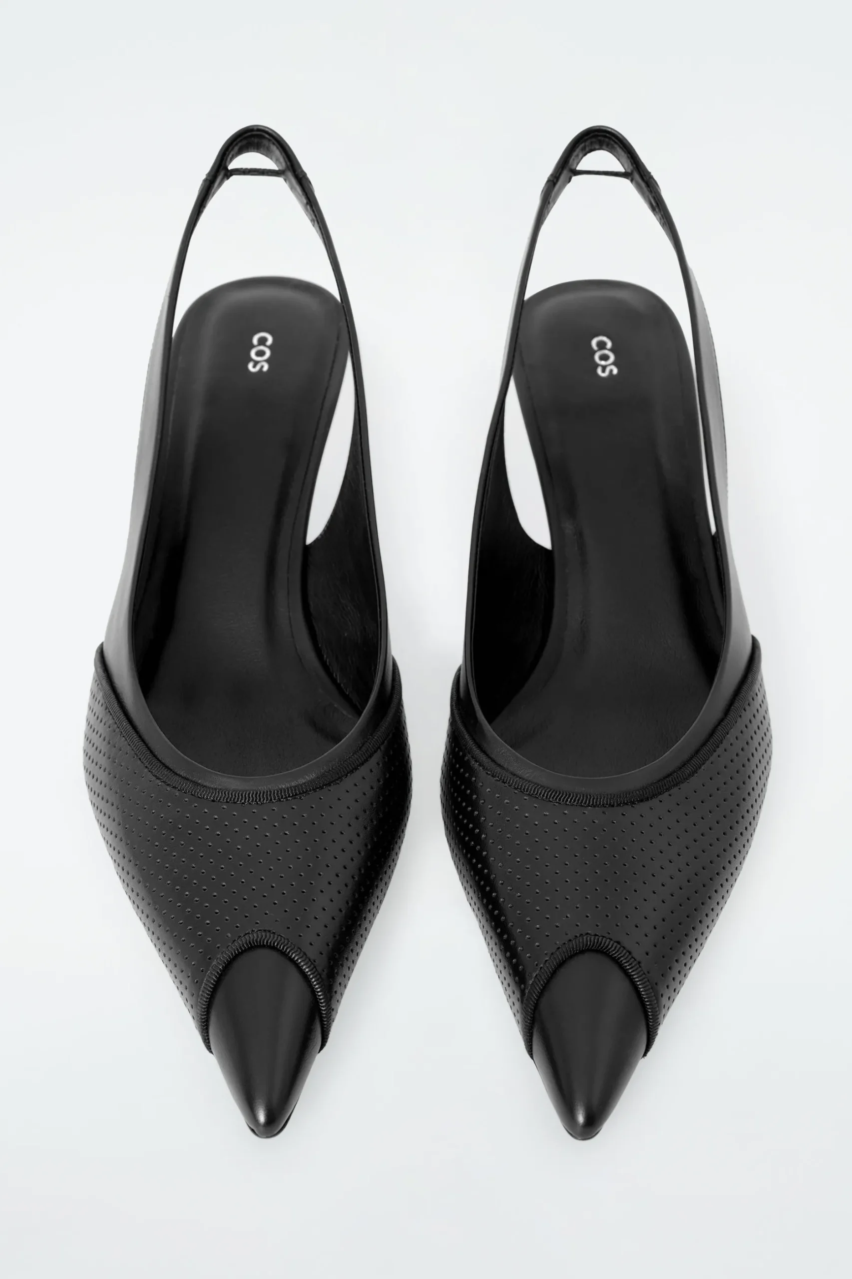 Fashion COS BUTY NA OBCASIE Z PERFOROWANEJ SKÓRY Czarny