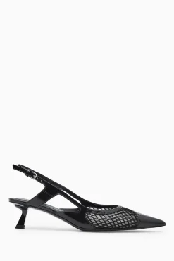 Sale COS BUTY Z SIATECZKĄ I SPICZASTYM CZUBKIEM NA OBCASIE Czarny