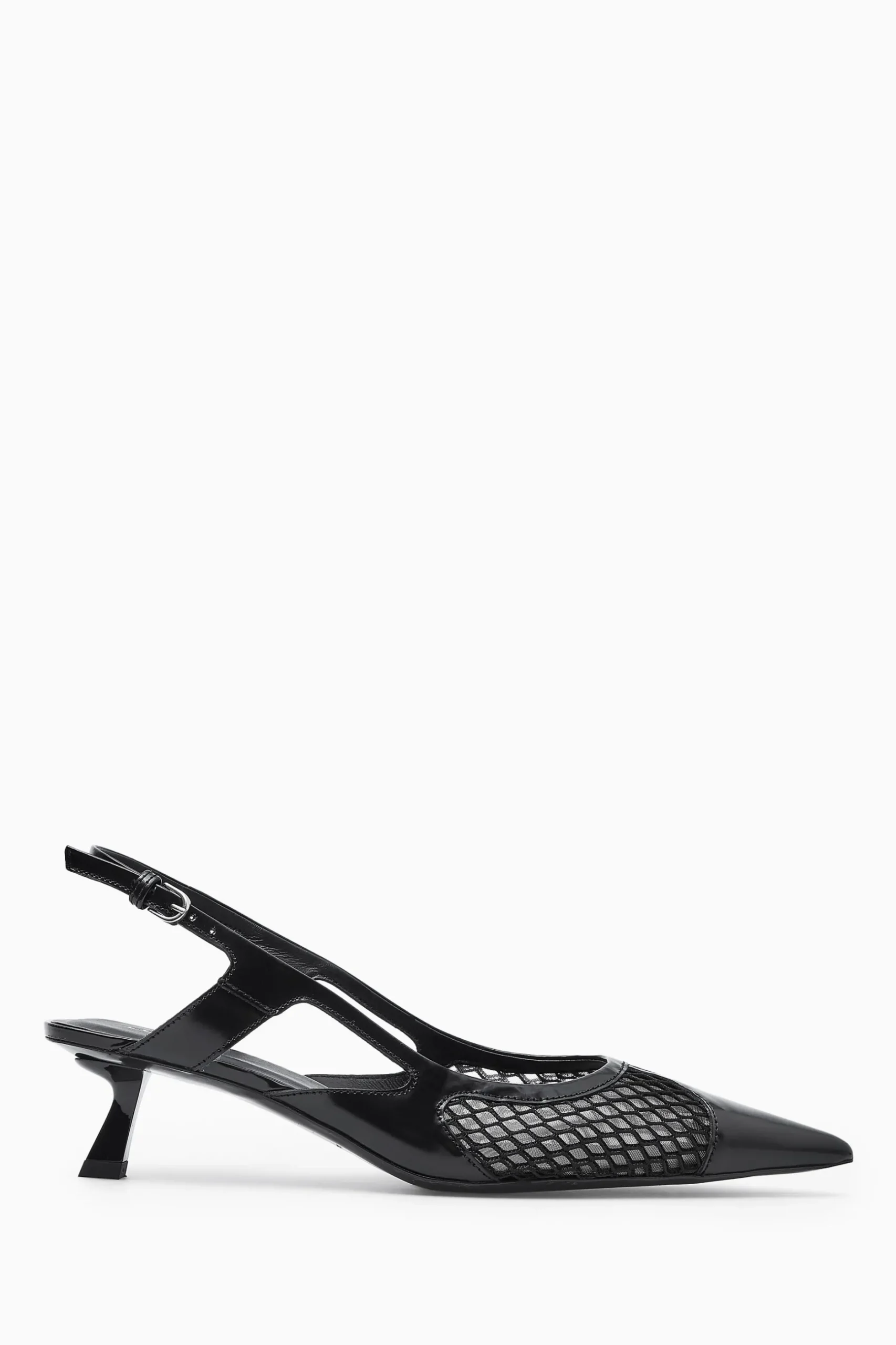 Sale COS BUTY Z SIATECZKĄ I SPICZASTYM CZUBKIEM NA OBCASIE Czarny