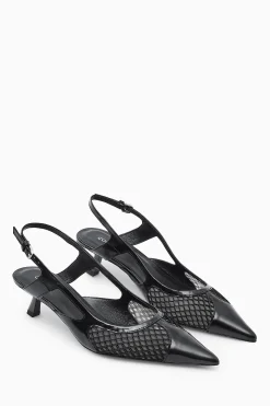 Sale COS BUTY Z SIATECZKĄ I SPICZASTYM CZUBKIEM NA OBCASIE Czarny