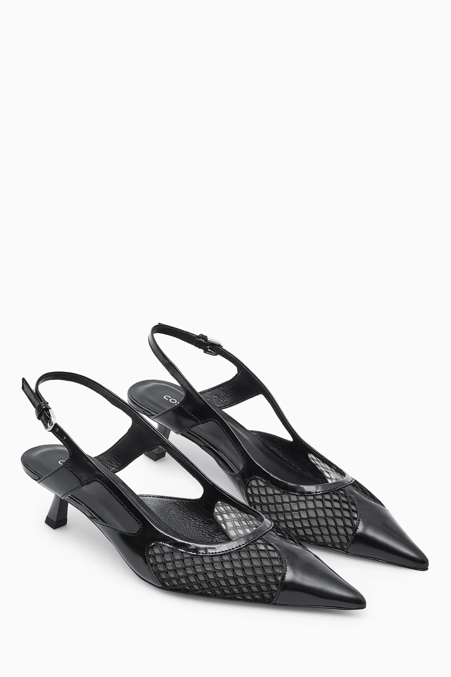 Sale COS BUTY Z SIATECZKĄ I SPICZASTYM CZUBKIEM NA OBCASIE Czarny