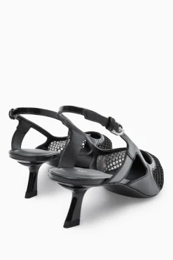 Sale COS BUTY Z SIATECZKĄ I SPICZASTYM CZUBKIEM NA OBCASIE Czarny