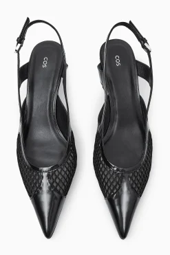 Sale COS BUTY Z SIATECZKĄ I SPICZASTYM CZUBKIEM NA OBCASIE Czarny