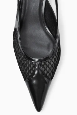 Sale COS BUTY Z SIATECZKĄ I SPICZASTYM CZUBKIEM NA OBCASIE Czarny