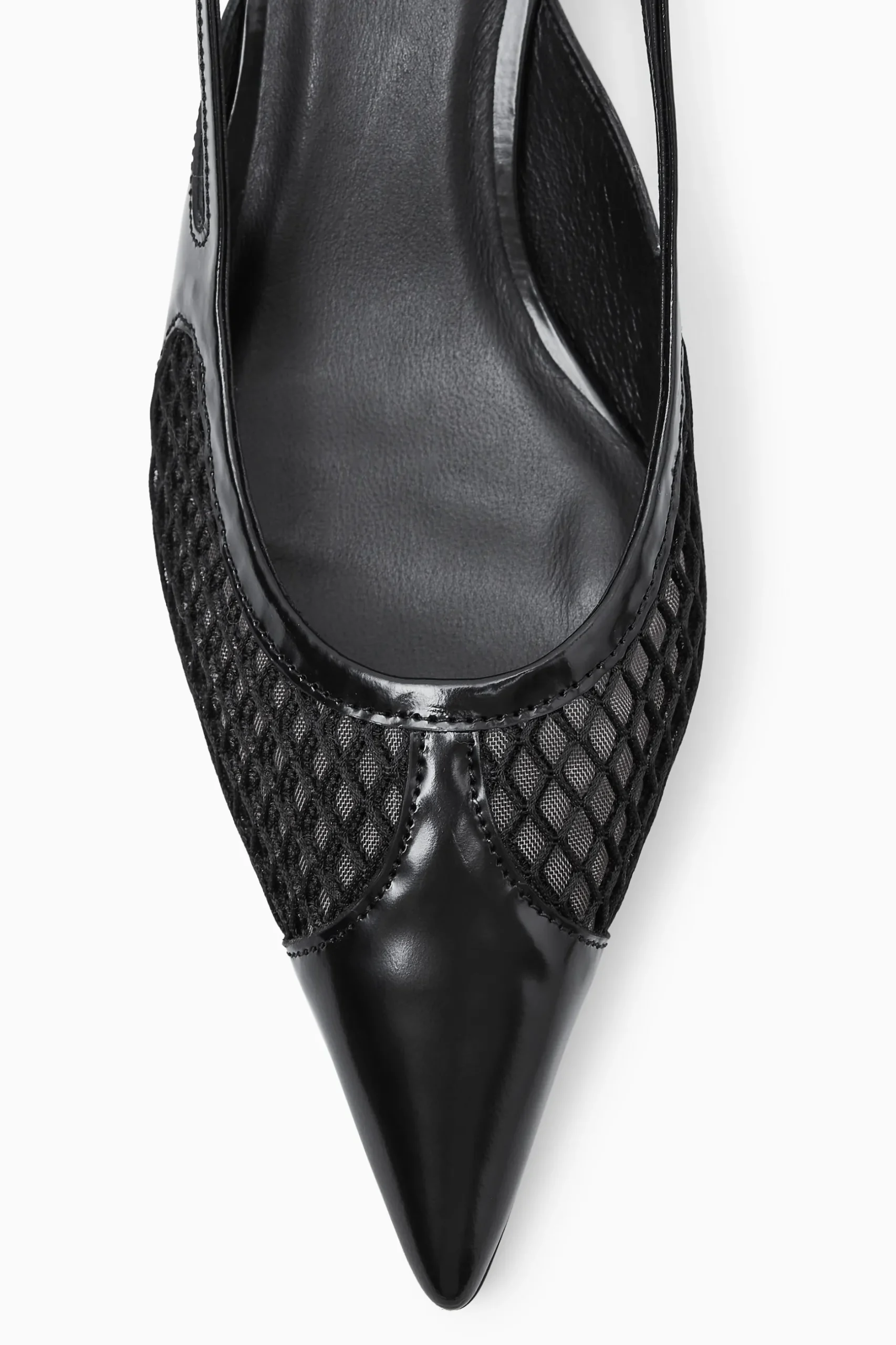 Sale COS BUTY Z SIATECZKĄ I SPICZASTYM CZUBKIEM NA OBCASIE Czarny