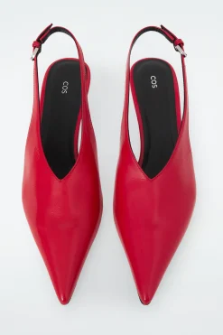 Online COS BUTY ZE SPICZASTYM CZUBKIEM I ODSŁONIĘTĄ PIĘTĄ Czerwony