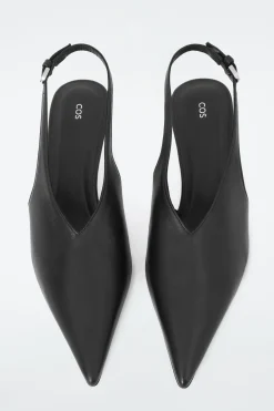 Outlet COS BUTY ZE SPICZASTYM CZUBKIEM I ODSŁONIĘTĄ PIĘTĄ Czarny