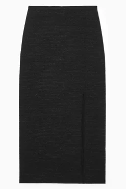 Fashion COS BŁYSZCZĄCA OŁÓWKOWA SPÓDNICA