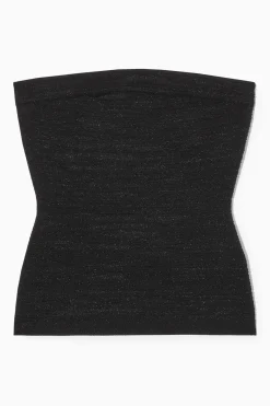 Best COS BŁYSZCZĄCY TOP BANDEAU O STRUKTURALNEJ POWIERZCHNI