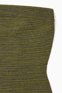 Sale COS BŁYSZCZĄCY TOP BANDEAU O STRUKTURALNEJ POWIERZCHNI